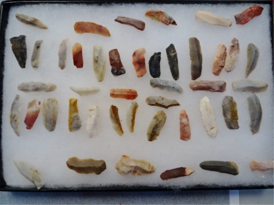 Frame of Hopewell Bladelets - Flint Ridge Flint