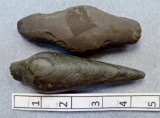 Two Lizard Effigy's - 4 1/4  / 4 1/2 in. - Slate