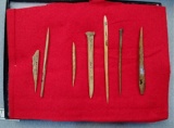 Frame of Seven Bone Needles - 2 / 4 1/2 in.