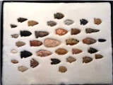 Frame of 33 Flints - Various Types & Material