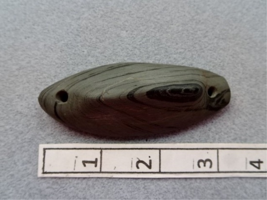 Ridged Gorget - 3 1/4 in. - Banded Slate