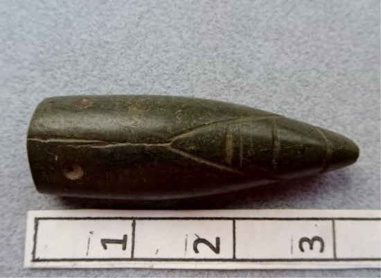 Lizard Effigy - 3 1/4 in. - Slate - Incised,