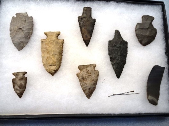 Frame - 8 Flint Points - Allen Co. Indiana