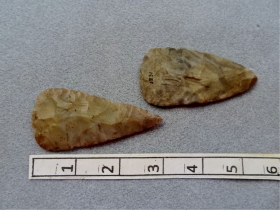 Two Hopewell Blades - 3 in. - Flint Ridge Flint