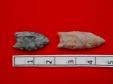 Two Fluted Points - 1 3/4 / 2 1/2 in. - Flint