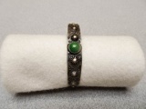 Navaho Bracelet - 2 1/2 in. -Silver with green