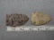 Two Archaic Points - 2 1/2 & 2 3/4 in. - Chert