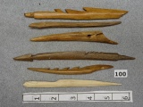 Group of 6 Bone Tools & Harpoons