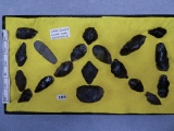 Frame of 19 Blades & Tools - Slate, Obsidian &