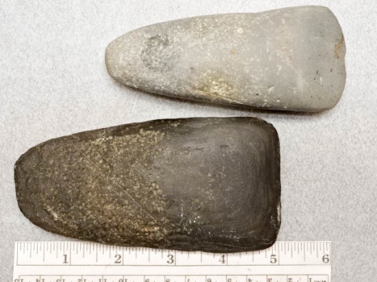 Two Celts - 4 1/2 & 5 in. - Diorite & Slate