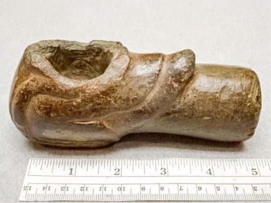Effigy Pipe - 5 1/4 in. - Steatite - Auglaize Co.