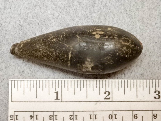 Plummet - 2 1/2 in. - Hematite - Grooved