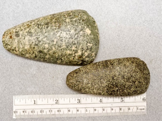 Two Adze's - 3 3/4 & 4 1/4 in. - Granite - Knox