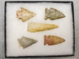 Frame - of 5 Archaic Points - Various Materials