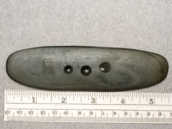 Three Hole Gorget - 5 1/2 in. - Banded Slate