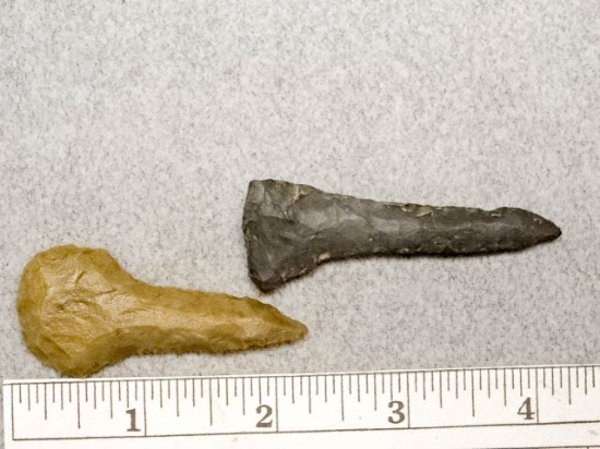 Two Drills - 2 1/4  & 2 in. - Black & Brown Flint