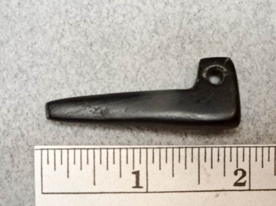 Pipe Effigy Pendant - 1 3/4 in. - Cannel Coal