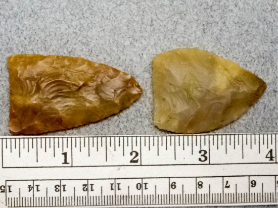 Two Paleo Points - 1 3/4 & 2 in. - Carter Cave