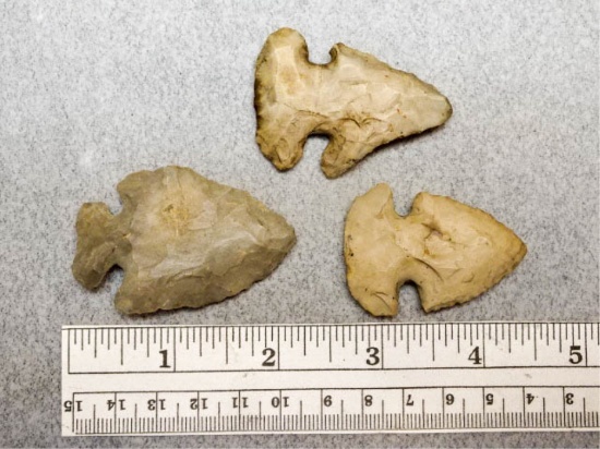 Three Archaic Points - 1 3/4  - 2 in. - Coshoton