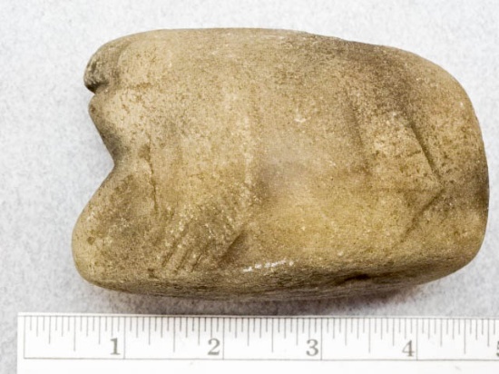 Frog Effigy Pipe - 3 3/4 in. - Sandstone - Ross