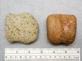 Two Grooved Hammerstones - 2 & 2 1/4 in.