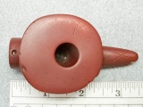 Disc Pipe - 3 1/4  X 2 in. - Catlinite - Engraved