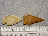 Two Serrated Points - 1 3/4 & 2 in. - Tan Flint