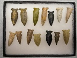 Frame - of 14 Fish Spear Points - Ohio