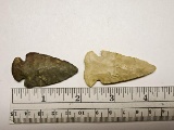 Two Archaic Points - 2 in. - Flint Ridge Flint &