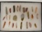 Frame  - of 24 Hopewell Bladelets & Core - Ohio