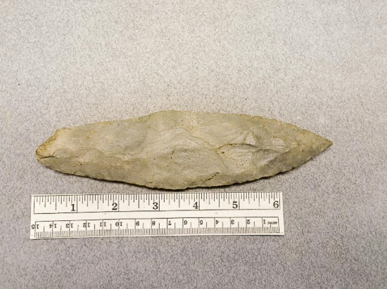 Red Ochre Knife - 7 1/4 in. - Glossy Gray Flint