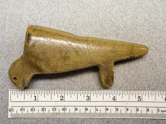 Bird Effigy Pipe - 5 in. Tan Pipestone