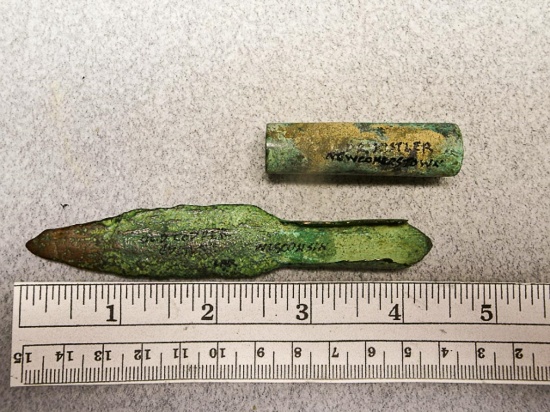 Two Pieces of Copper - 1 3/4 & 4 1/4 in.
