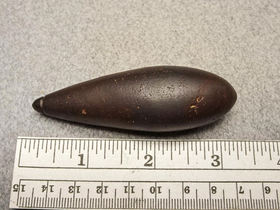 Plummet - 3 1/4 in. - Hematite - Grooved