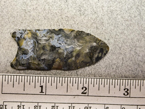 Fluted Point - 2 1/4 in. - Orange & Black Flint