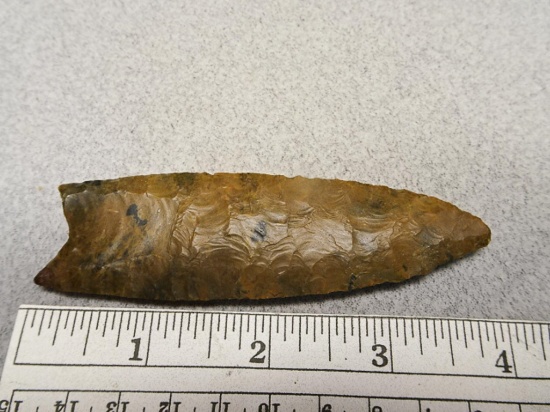 Paleo Fluted Point - 4 in. - Brown & Orange