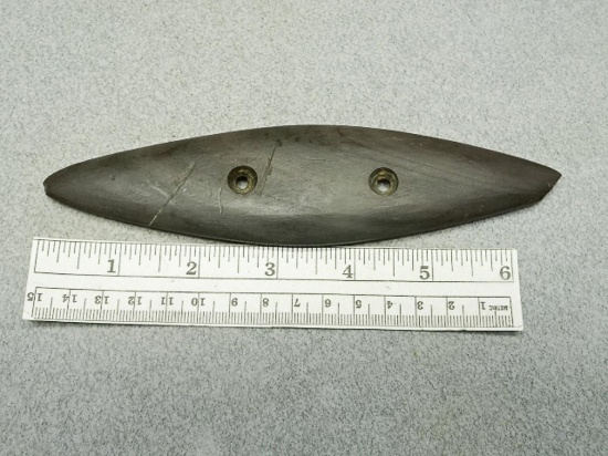 Bi Pointed Gorget - 6 3/4 in.- Banded Slate