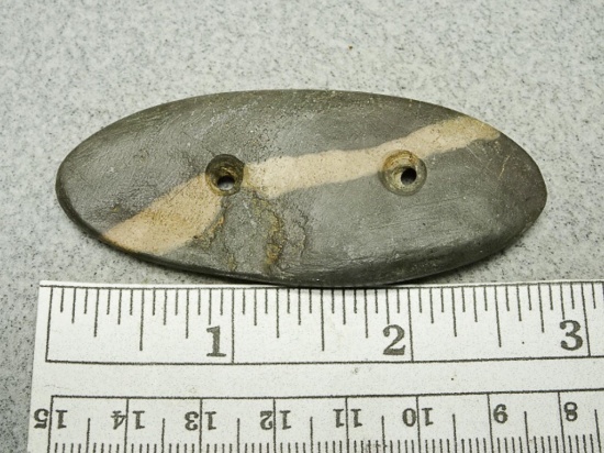 Oval Gorget - 3 in. - Slate w/worm mark