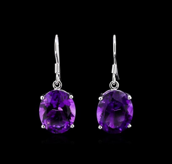 Crayola 17.60 ctw Amethyst Earrings - 14K White Gold