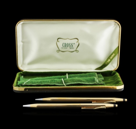 Vintage 14KT Yellow Gold Cross Pen and Pencil Set