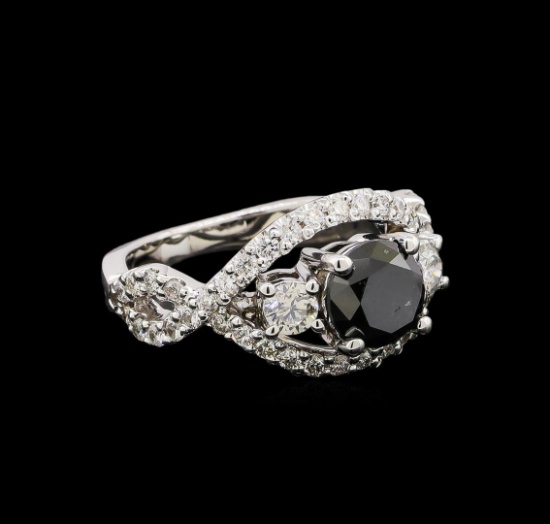 2.60 ctw Black Diamond Ring - 14KT White Gold