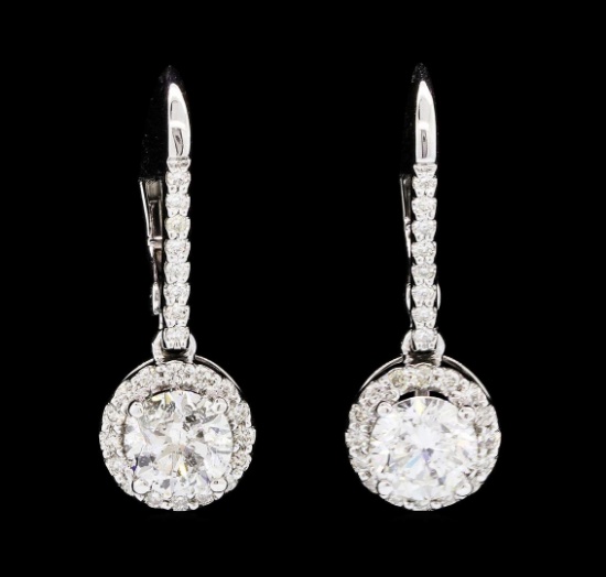 1.80 ctw Diamond Earrings - 14KT White Gold