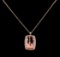 GIA Cert 21.91 ctw Morganite and Diamond Pendant With Chain - 14KT Rose Gold