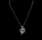 3.52 ctw Aquamarine and Diamond Pendant With Chain - 14KT White Gold