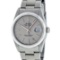 Rolex Mens SS Slate Grey Index Dial White Gold Fluted Oyster Band Datejust Wrist