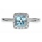 0.76 ctw Aquamarine and Diamond Ring - 14KT White Gold