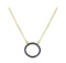 Sapphire and CZ Circle Pendant Necklace - Gold Plated