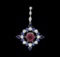 2.22 ctw Ruby, Sapphire and Diamond Pendant - 14KT White Gold
