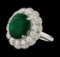 6.06 ctw Emerald and Diamond Ring - 14KT White Gold