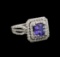 14KT White Gold 2.16 ctw Tanzanite and Diamond Ring